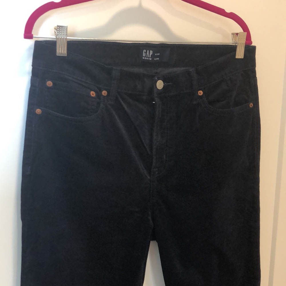 Gap High Rise Flare Corduroy Pants in navy blue NWOT